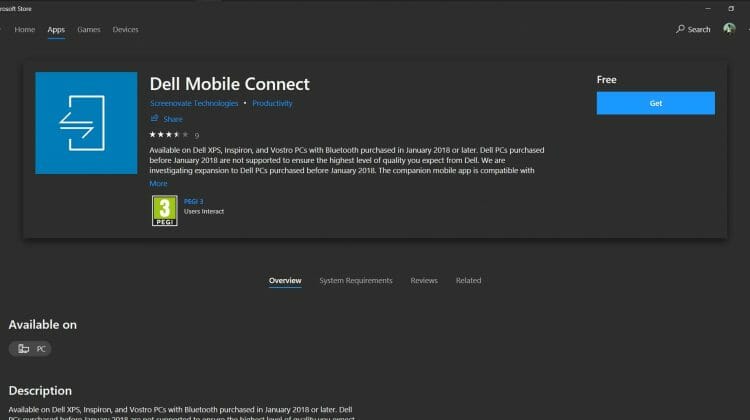 Dell Mobile Connect Mirroring Apps